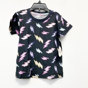 Dot Dot Smile Toddler Size 2T Black Lightning Bolt Print Short Sleeve T-Shirt